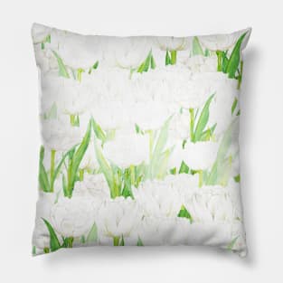 white tulip pattern Pillow