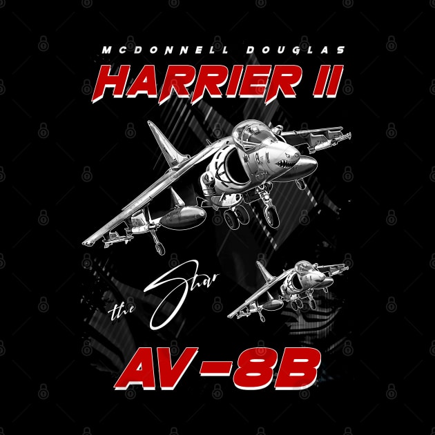 Harrier II AV-8B Ground-Attack Aircraft Fighterjet by aeroloversclothing