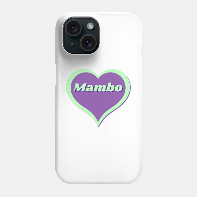 Mambo Heart in turquoise blue and purple colors for dancers. Phone Case by Bailamor