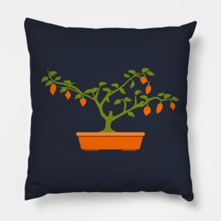 Orange Chili Bonsai in Orange Bonsai Pot Pillow