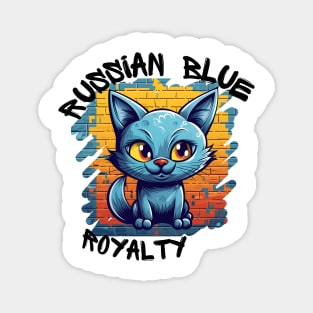 Russian Blue Royalty Graffiti Magnet