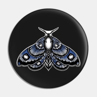 Blue Emperor Moth Pin