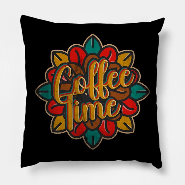 Coffee Time Pillow by Testeemoney Artshop