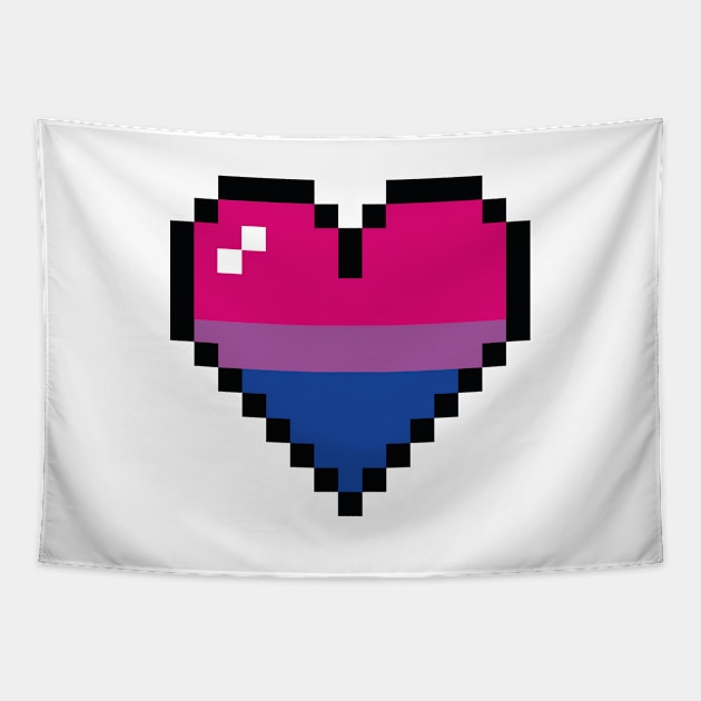 Bisexual 8 bit heart Tapestry by MandyDesigns