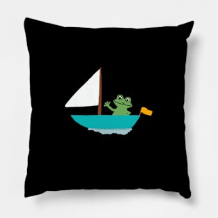 Frog in a Boat Pillow