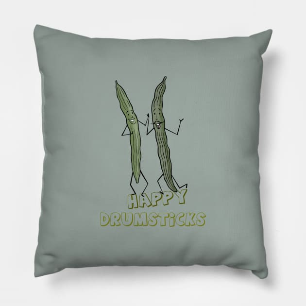 Cute Happy Drumsticks Pillow by Berthox