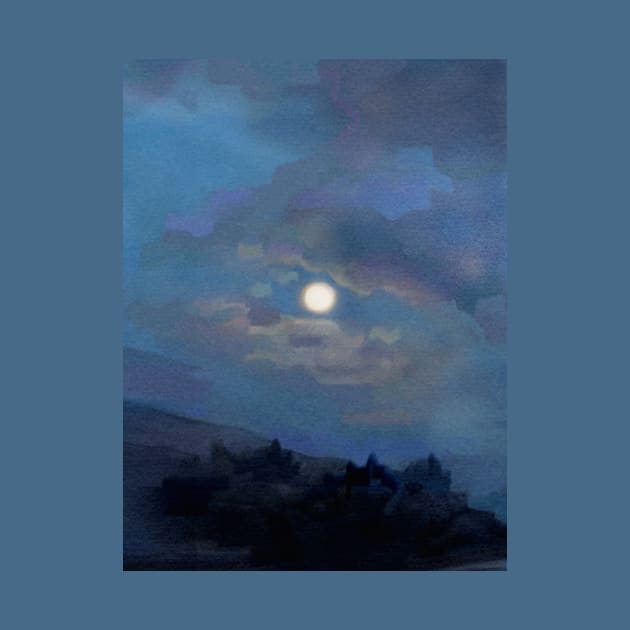 Evening Moonlit Landscape by CozyPixelFluff
