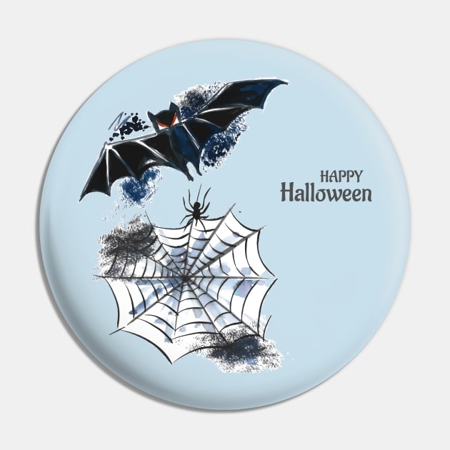 Happy Halloween Spider net Pin by Mako Design 