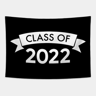 Class Of 2022. Simple Typography Black Graduation 2022 Design with Banner. Tapestry