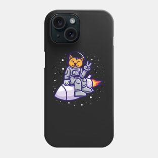 Cat On A Rocket Phone Case