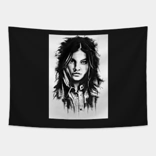 Cindy charcoal portrait Tapestry