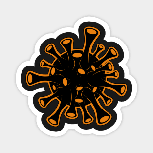 Orange and Black Virus Magnet