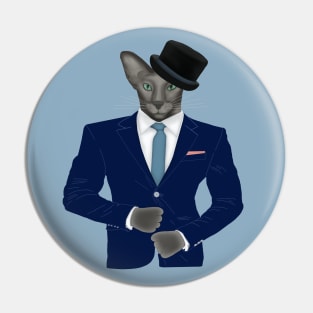 Handsome man Gentleman cat Pin