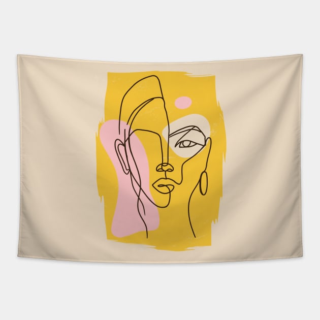 Abstract Face Tapestry by LR_Collections