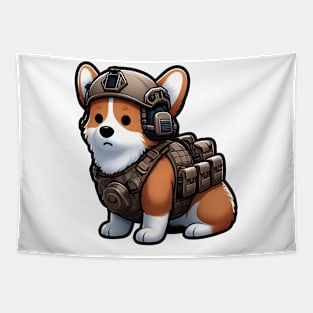 Tactical Corgi Tapestry