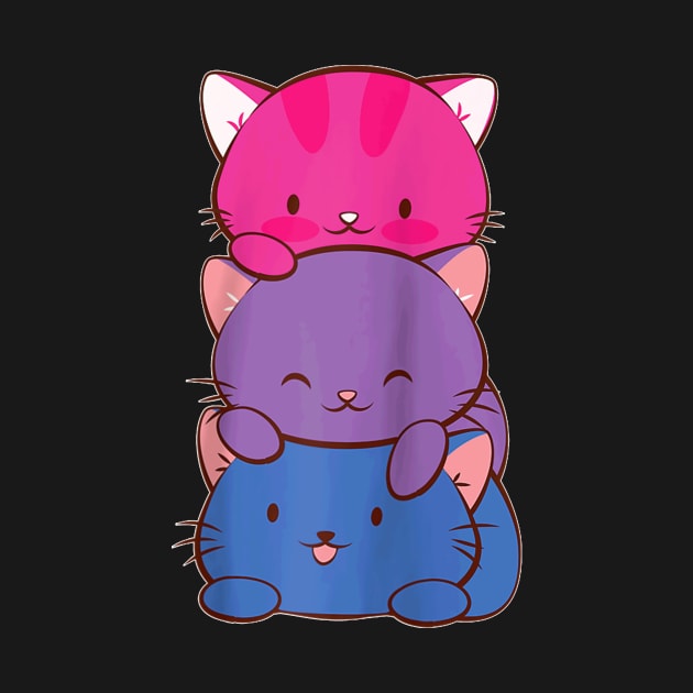 Bisexual Pride Kawaii Kitty Cat Stack Anime by Mum and dogs