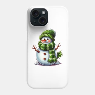 Cute Snowman Green Christmas 2023 Phone Case