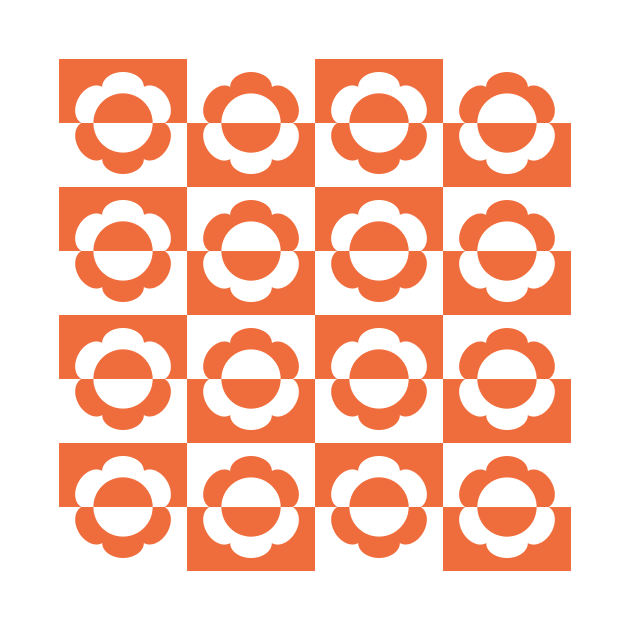 Mayapple Checkerboard Orange by Cascade Patterns