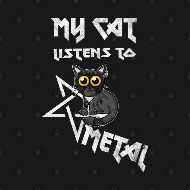 Vintage style - My cat listens to Metal by Modern Medieval Design