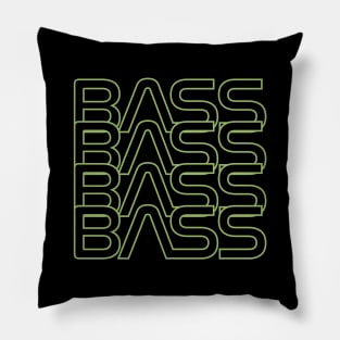 Bass Repeated Text Yellow Green Pillow