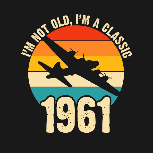Aircraft Pilot born 1961 60th Birthday Gift Airplane Plane B-17 Bomber by BeesTeez