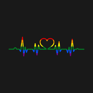 Pansexual Flag Heartbeat LGBTQ T-Shirt