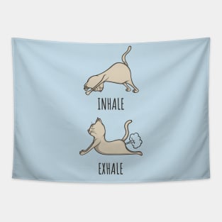 Cat Inhale and Exhale Tapestry