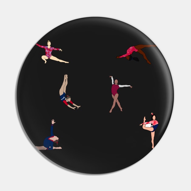 USA Women’s Gymnastics Sticker Pack Pin by GrellenDraws