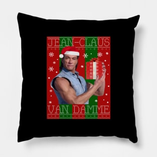 Jean Claus Van Damme Christmas Knit Pillow