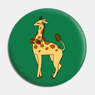 Flower Crown Giraffe Pin