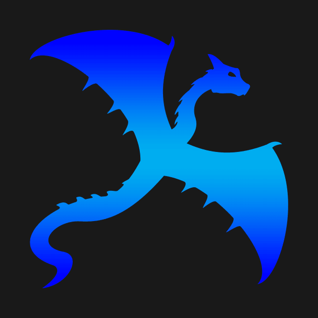 Blue Flying Dragon Design by LuckDragonGifts