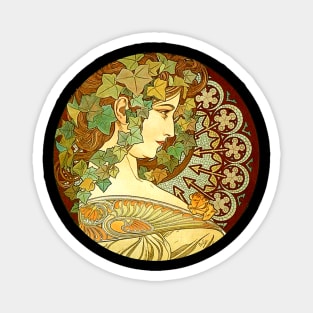 Alphonse Mucha Laurel Vintage Art Nouveau Magnet