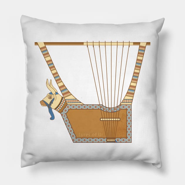 Sumerian Lyres Pillow by Dingir ENKI