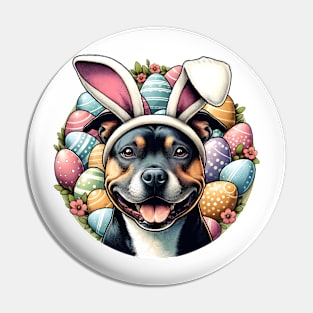 Staffordshire Bull Terrier Celebrates Easter with Bunny Ears Pin