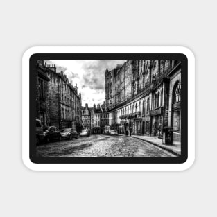 Grassmarket Edinburgh Black And White Magnet