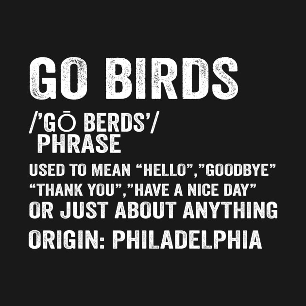 Go Birds Definition - Text Style White Font by Ipul The Pitiks