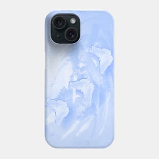 Butterflies and wattle in baby blue Phone Case