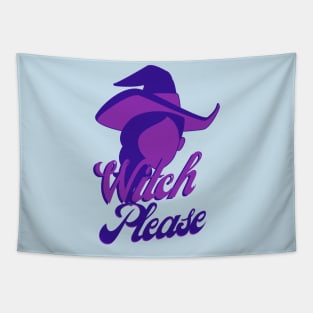 witch please purple Tapestry