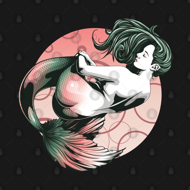 Red and Green Mermaid by redappletees