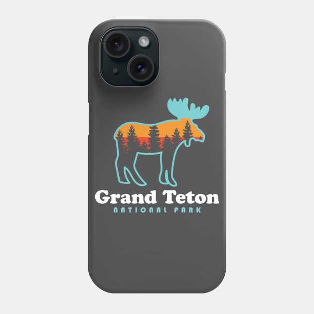 Grand Teton National Park Moose Grand Tetons Mountains Phone Case by PodDesignShop