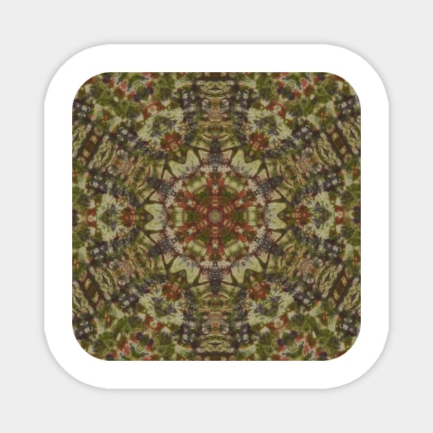 Shades of Green Kaleidoscopic Mandala Number 3 Magnet by SpotterArt