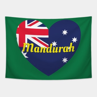 Mandurah WA Australia Australian Flag Heart Tapestry