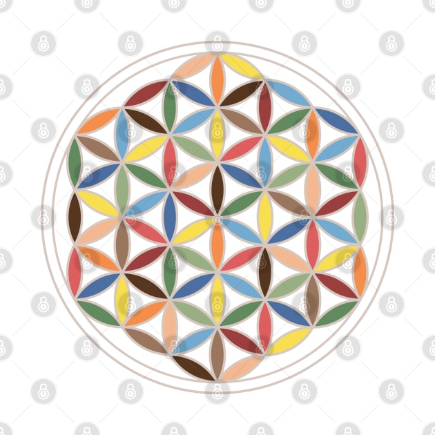 Flower of Life - Retro Colors by NataliePaskell