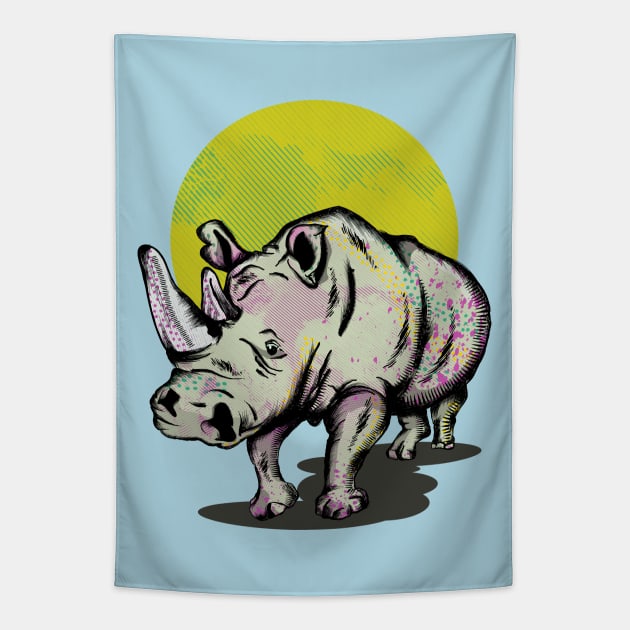 Rhinoceros Tapestry by mailboxdisco