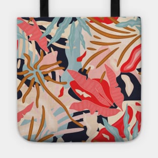 Colorful Abstract Jungle / Tropical Plants Tote