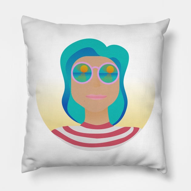 mentally on the beach Pillow by stupidpotato1