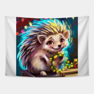 Cute Porcupine Drawing Tapestry