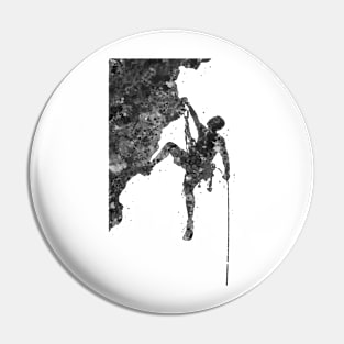 Climber man black and white Pin