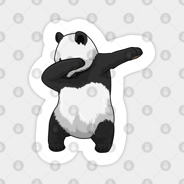 Panda at Hip Hop Dance Dab Magnet by Markus Schnabel