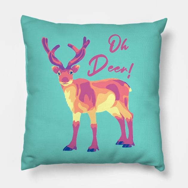 Oh Deer! Pillow by Slightly Unhinged